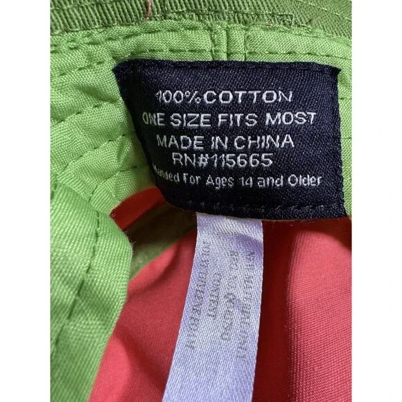 Strawberry Bucket Sun Hat Pink Green Ruffle Excellent Cute Feminine Girly - Picture 4 of 6